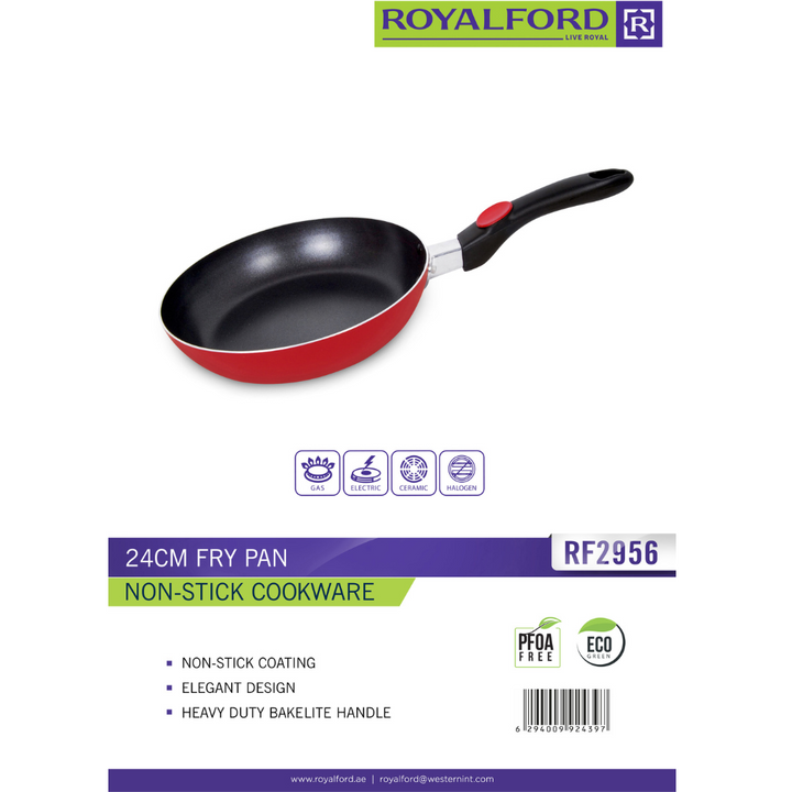 Highly Durable Safe Non-Stick 24Cm Fry pan with Induction Base & Cool Touch Bakelite Handle - Healthy Cooking Made Easy