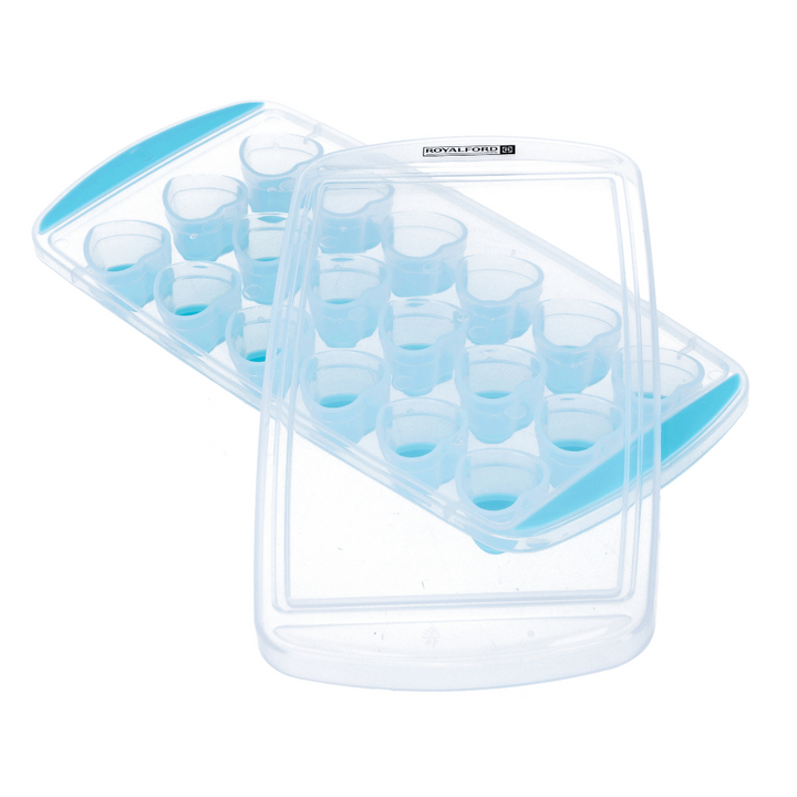 Ice Tray With Lid - 18 Cubes Ice Blue Tray