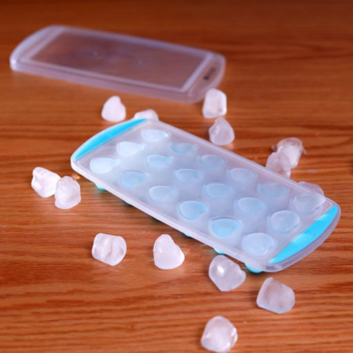 Ice Tray With Lid - 18 Cubes Ice Blue Tray