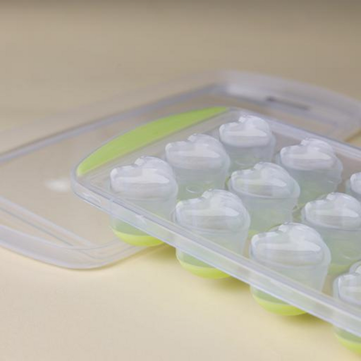 Ice Tray With Lid - 18 Cubes Ice Green Tray