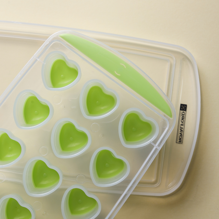 Ice Tray With Lid - 18 Cubes Ice Green Tray