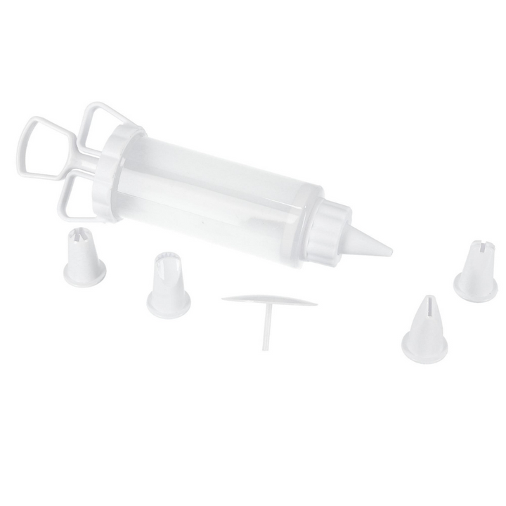 Icing Syringe With Nozzles, 5 Pcs - Cake Decorating Essentials