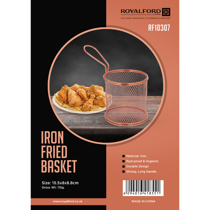 Iron Fried Basket, Strong and Long Handle 15.5X8X8.5CM