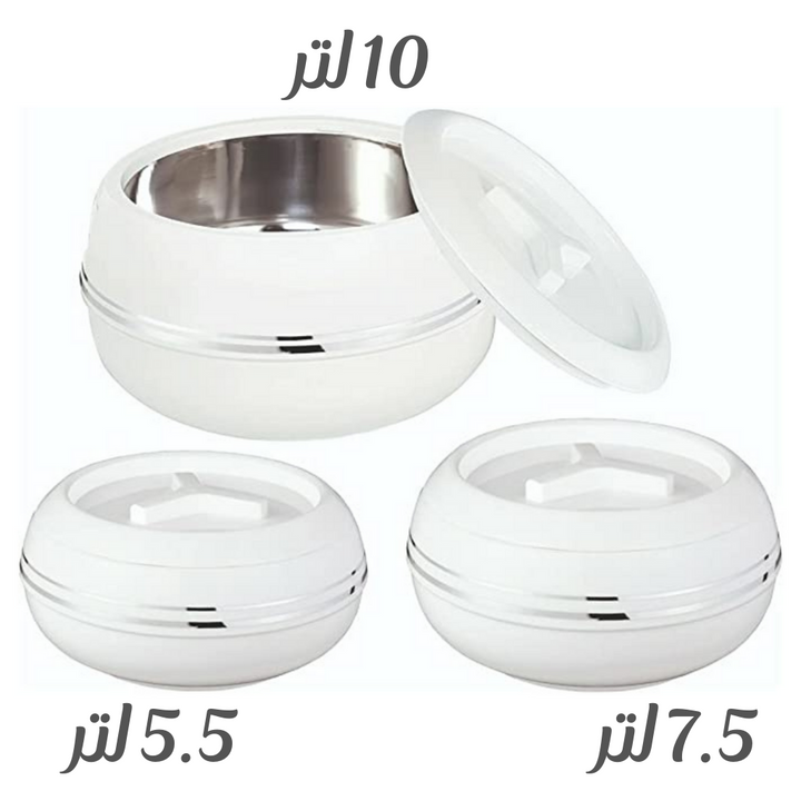 JAYPEE Palazio Jumbo Thermal Insulated Casserole Hot Pot Food Warmer Set of 3 (5.5L, 7.5L, 10L)