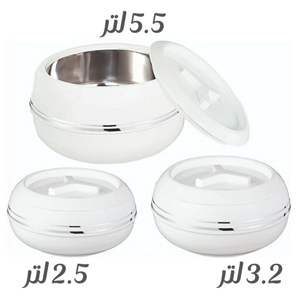 JAYPEE Palazio Mega Thermal Insulated Casserole Hot Pot Food Warmer Set of 3 (2.5L, 3.2L, 5.5L)
