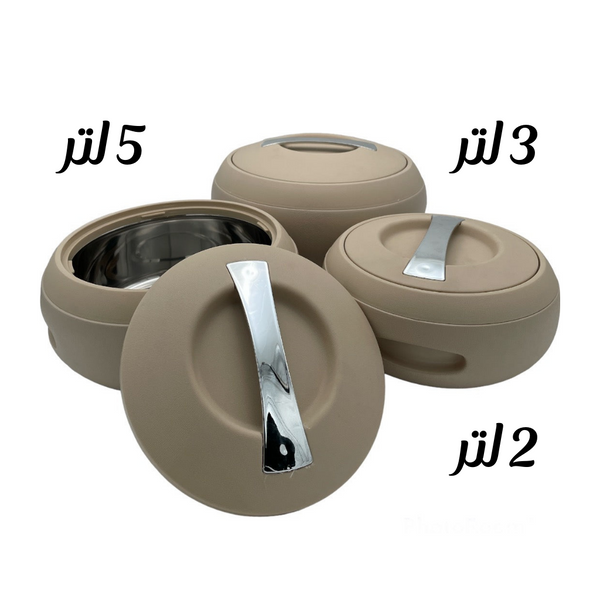 Jaypee Gourmet Mega Thermal Insulated Casserole Hot Pot Food Warmer set of 3 (2-3-5)Litres in Beige