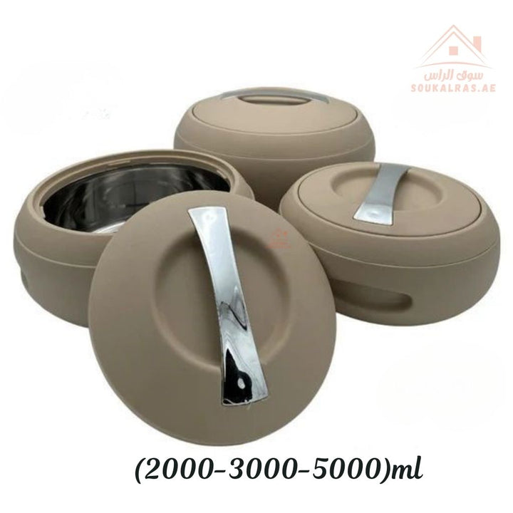 Jaypee Gourmet Mega Thermal Insulated Casserole Hot Pot Food Warmer set of 3 (2-3-5)Litres in Brown