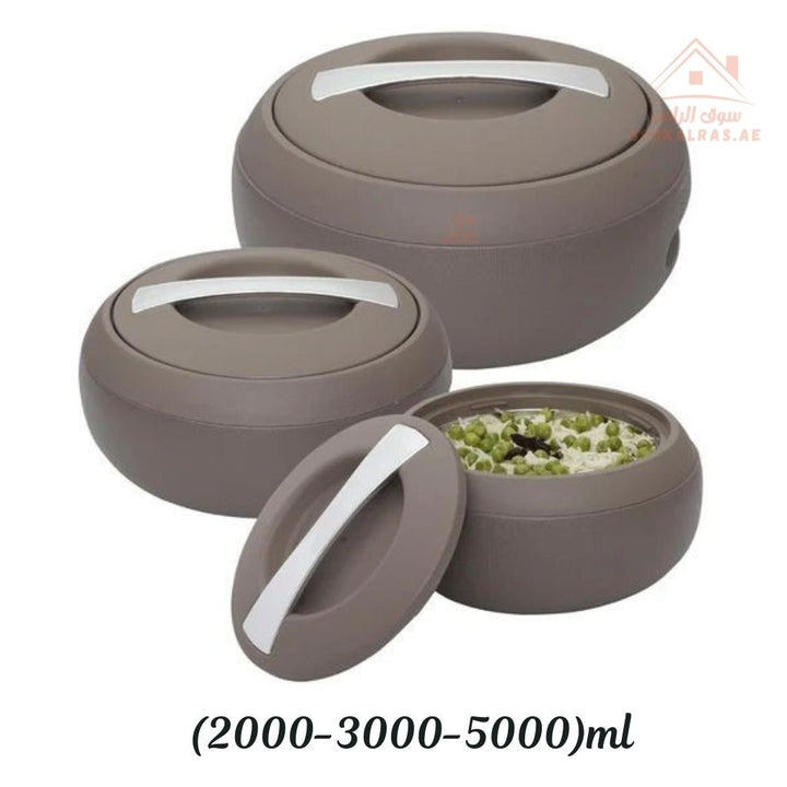 Jaypee Gourmet Mega Thermal Insulated Casserole Hot Pot Food Warmer set of 3 (2-3-5)Litres in Brown