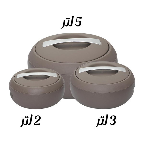 Jaypee Gourmet Thermal Insulated Casserole Hot Pot Food Warmer set of 3  Size 2 - 3 - 5 Litres in Brown