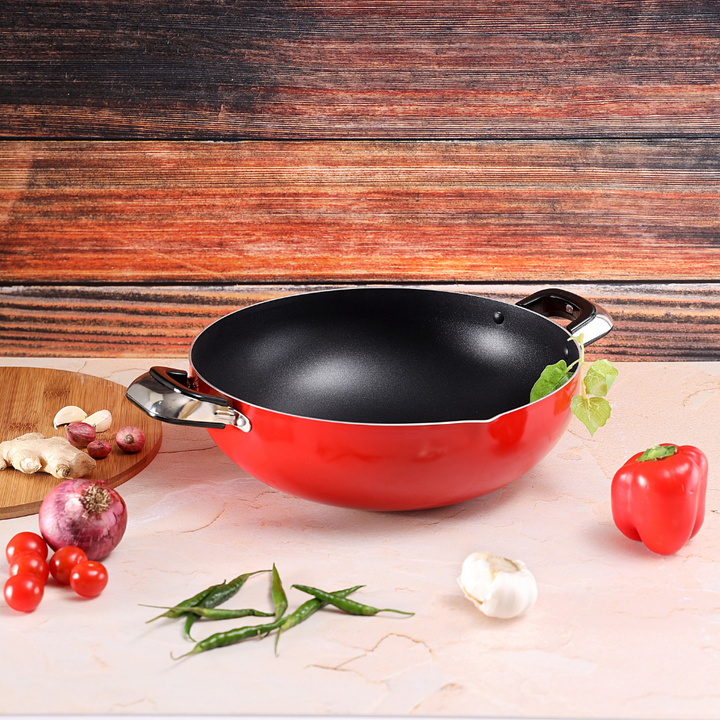 Kadai Wok Pan - Induction Safe Non-Stick Granite Coating 26Cm