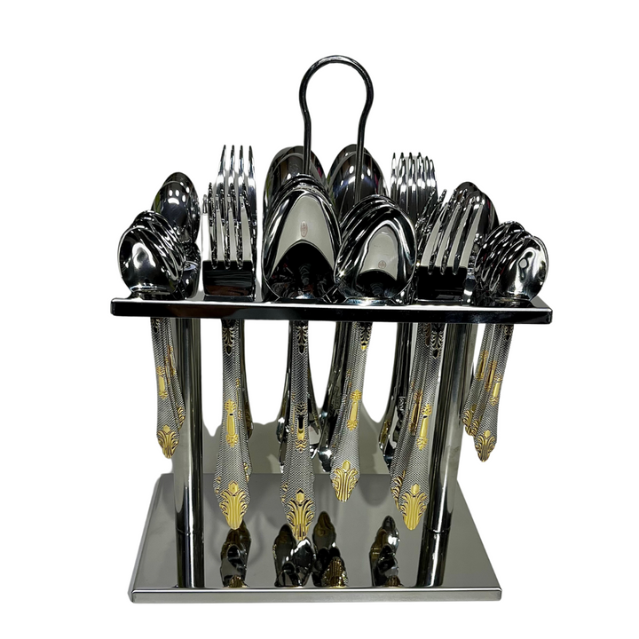 Luxurious 36-Piece Silver Cutlery Set  3mm Thick