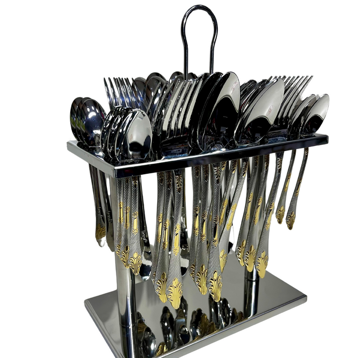 Luxurious 36-Piece Silver Cutlery Set  3mm Thick