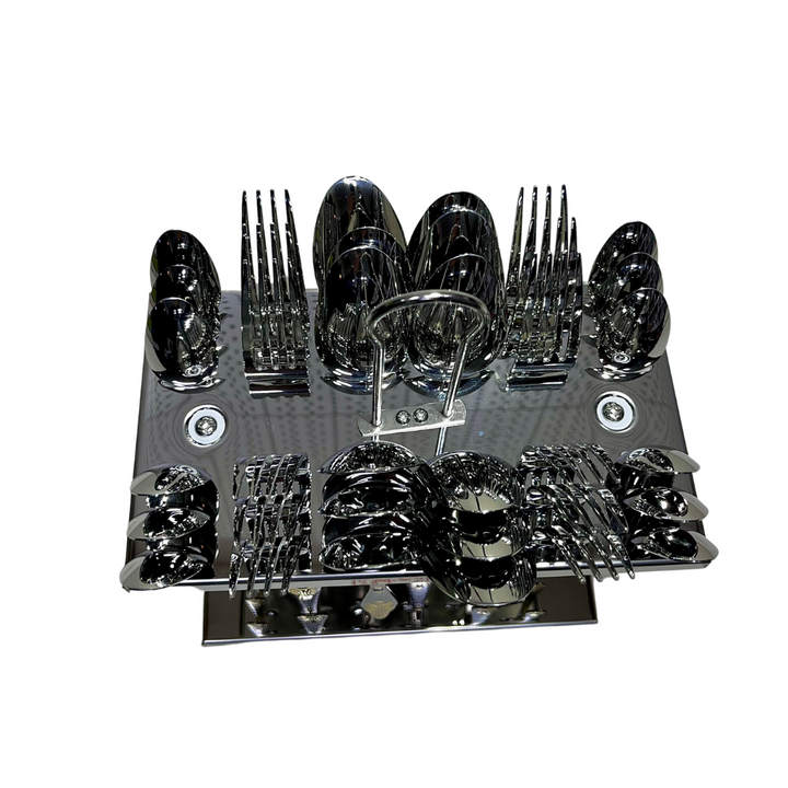 Luxurious 36-Piece Silver Cutlery Set  3mm Thick