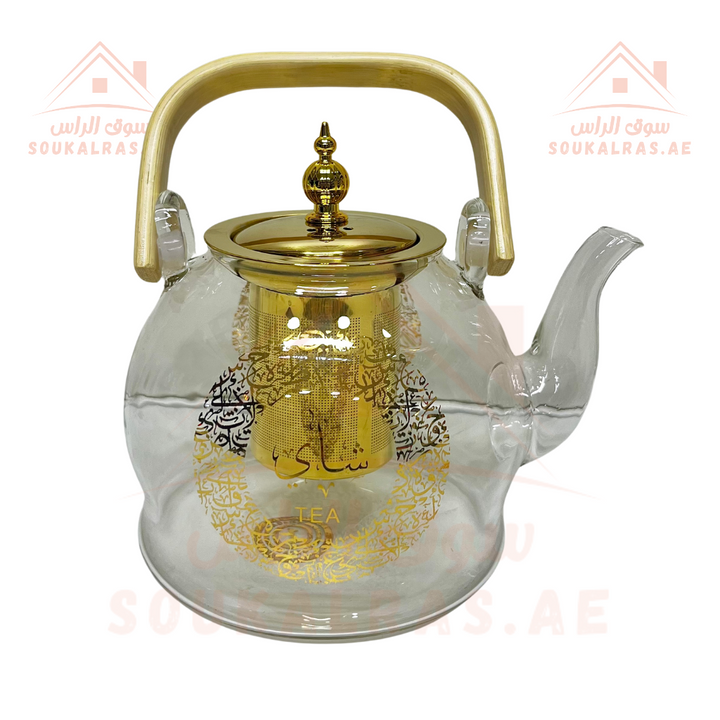 Luxury Glass Tea Set with glass Kettle 1.2L and 6 double-wall Tea cups