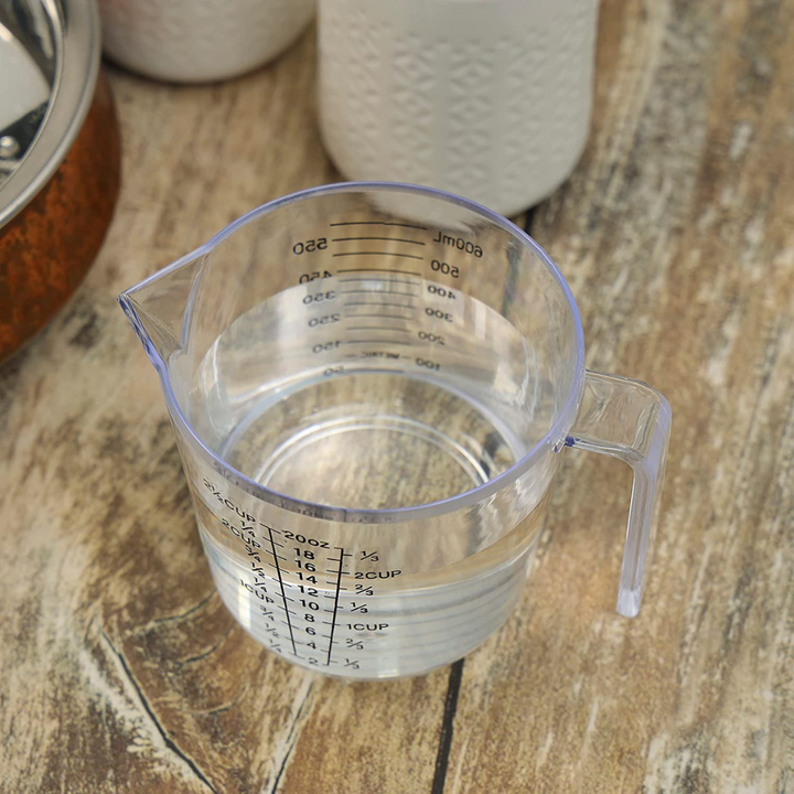 Measuring Mug With Handle Measurement Marking BPA-Free Transparent 600ml