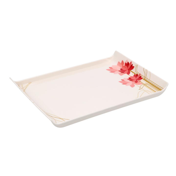 Melamine Boat Serving Tray With Wide Handles - Lightweight Tough Material 38.1X26.7X2.0 Cm