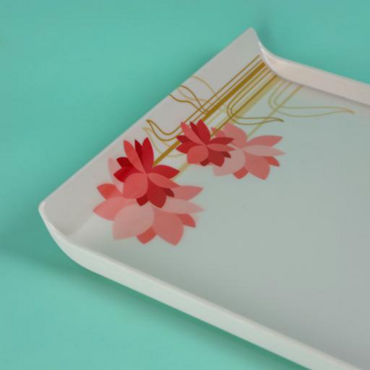 Melamine Boat Serving Tray With Wide Handles - Lightweight Tough Material 38.1X26.7X2.0 Cm