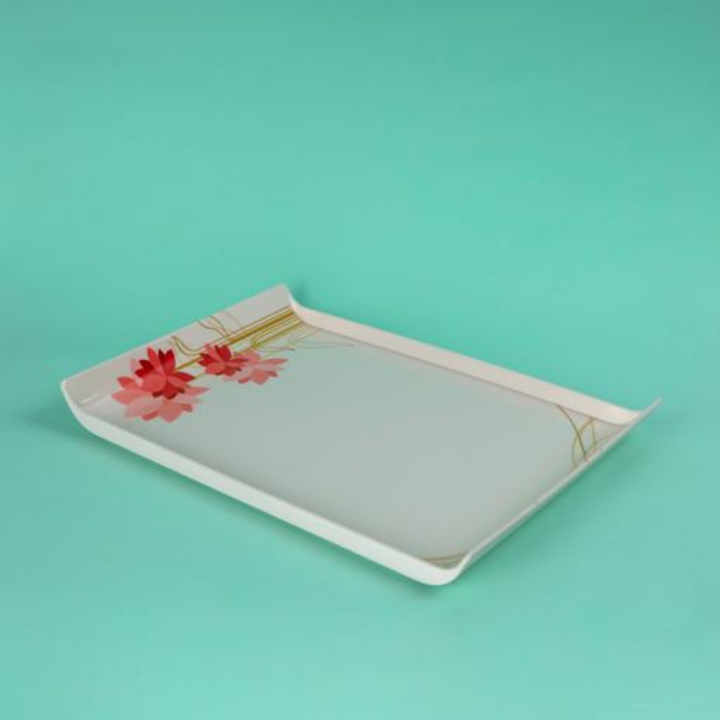 Melamine Boat Serving Tray With Wide Handles - Lightweight Tough Material 38.1X26.7X2.0 Cm