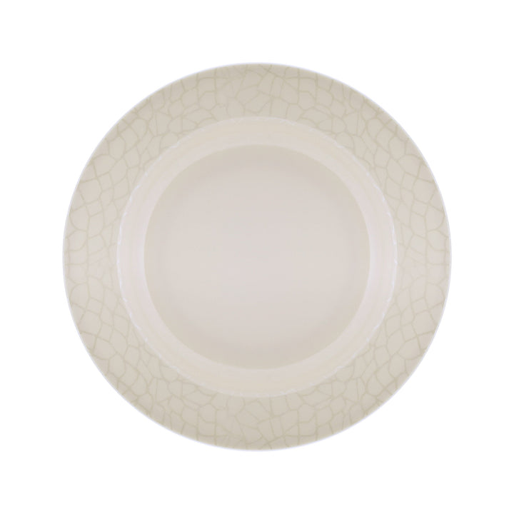 Melamine Ware Deep Plate - White Pearl 25cm