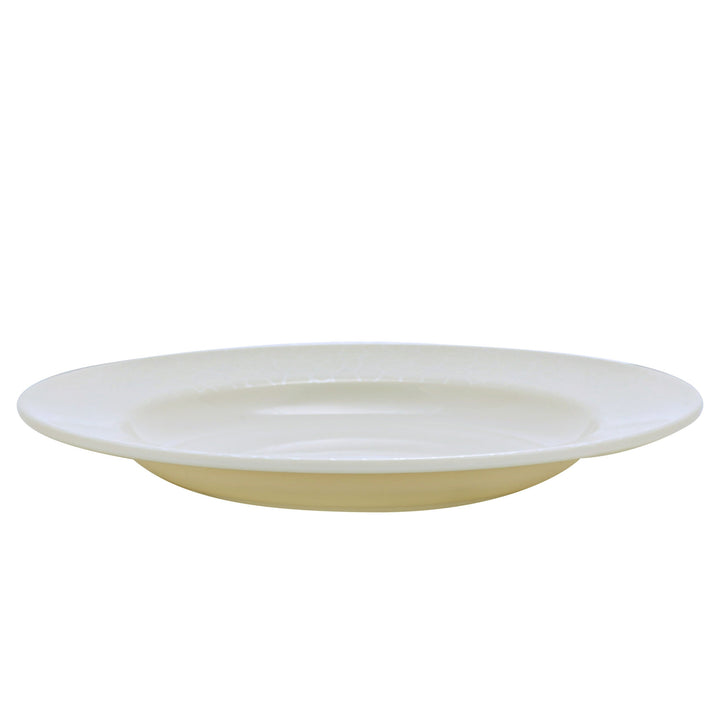 Melamine Ware Deep Plate - White Pearl 25cm