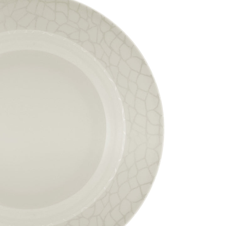 Melamine Ware Deep Plate - White Pearl 25cm