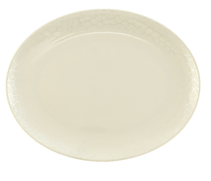 Melamine Ware Oval Plate - White Pearl 41cm