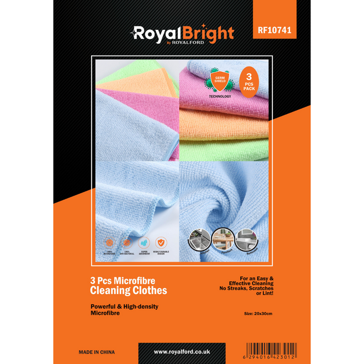 Microfiber Cloth Set, High-Quality Cleaning Cloths 3Pcs