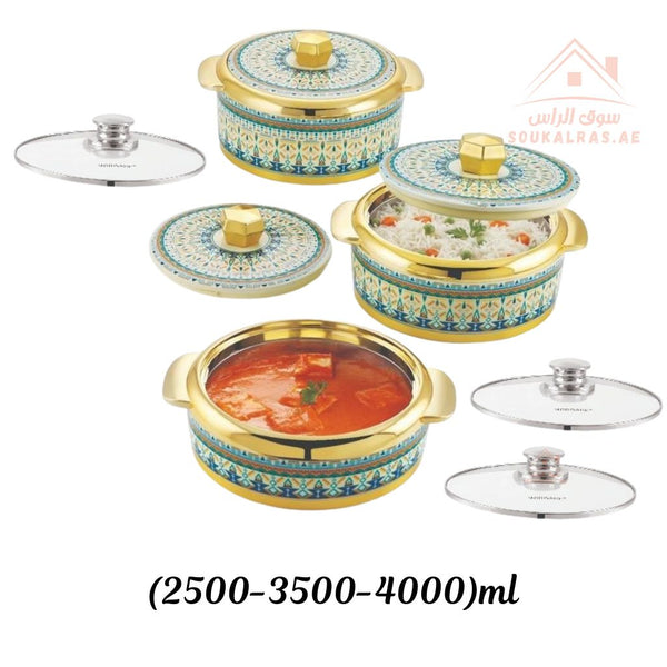 Modware Venice Marhaba Insulated Casserole Set 2500ml, 3500ml, 4000ml - Keeps Food Warm for hours| Made in India - Souk Al RasHot Pot & Casserole