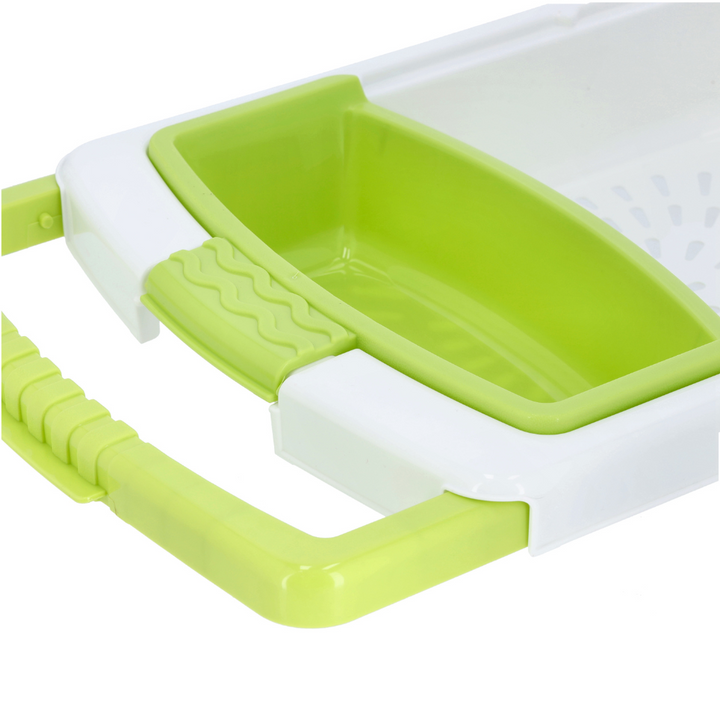 Multi-Functional Chopping Board with Container - PP Material - Storage Tray & WashingDraining Basket - Adjustable Length