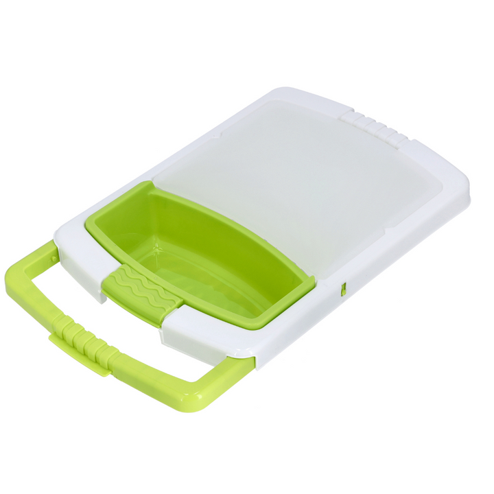 Multi-Functional Chopping Board with Container - PP Material - Storage Tray & WashingDraining Basket - Adjustable Length