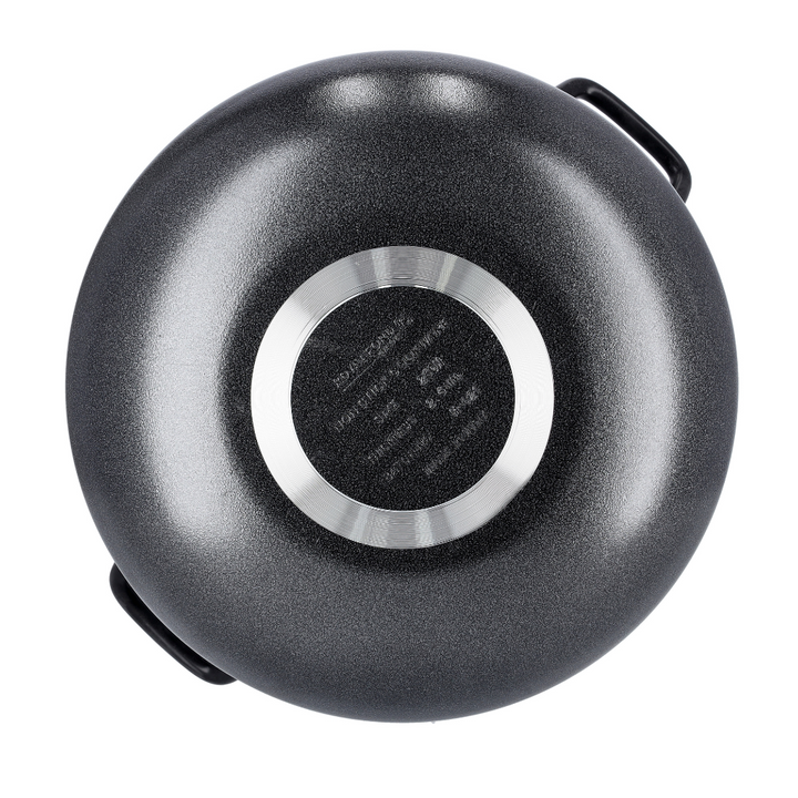 Non-Stick Round Aluminium Handi Casserole with Lid Black 33.5cm