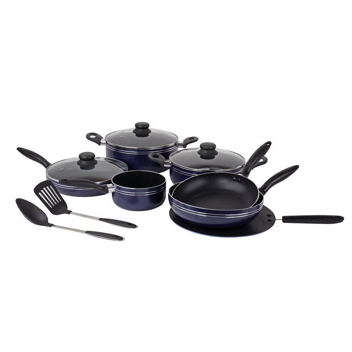 Non Stick Cookware Set - Blue - High-Quality Aluminium 12 Piece