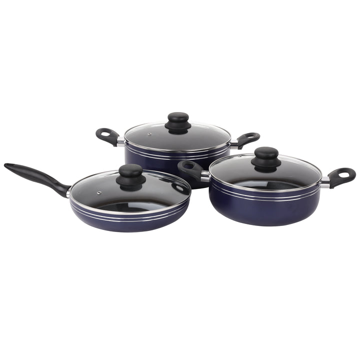 Non Stick Cookware Set - Blue - High-Quality Aluminium 12 Piece