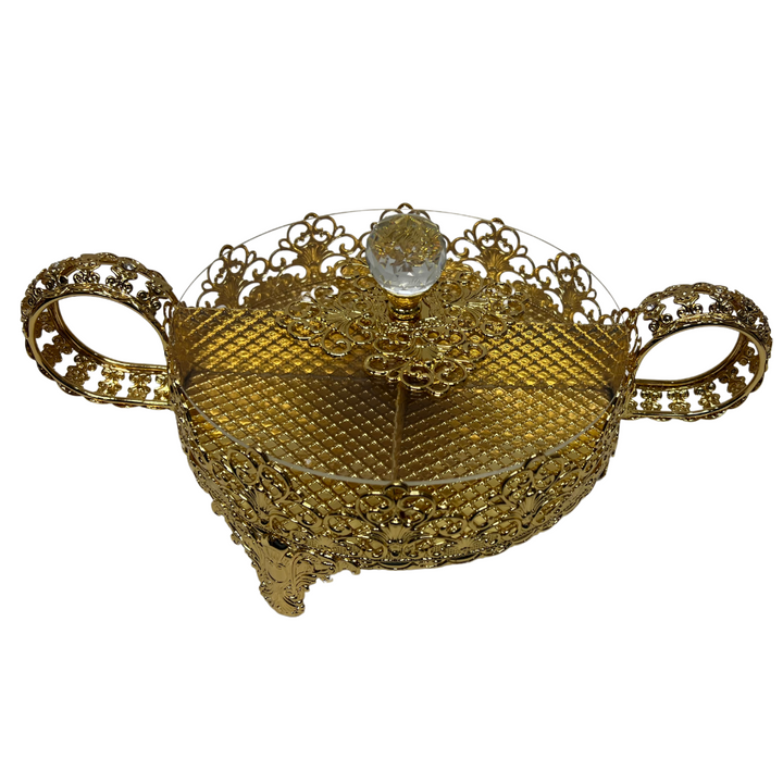 Opulent 20cm Gold Serving Tray | Elite Table Decor