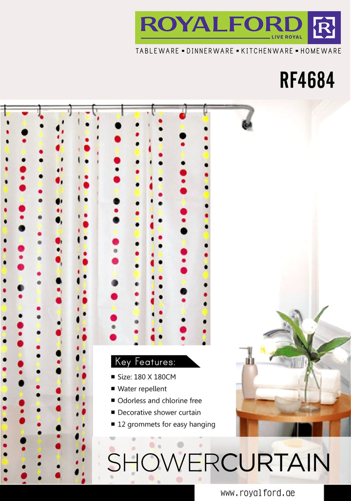 PEVA Shower Curtain - Lightweight Bathroom Decor Set 180x180cm