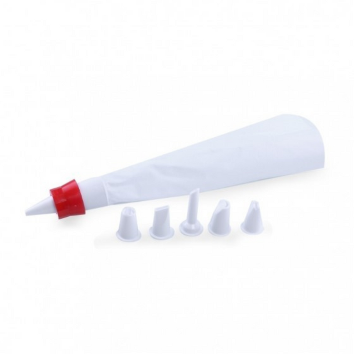 PVC Icing Bag with Nozzles, 5 Pcs - Cake Decorating Essentials