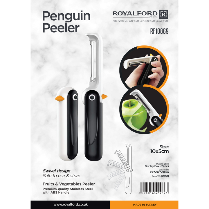 Penguin Peeler - Swivel Design - Stainless Steel Blade - Durable ABS Handle