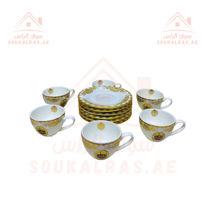 Premium 12-Piece Arabic coffee cups set with UAE Flag - Premium Quality with Gift box
