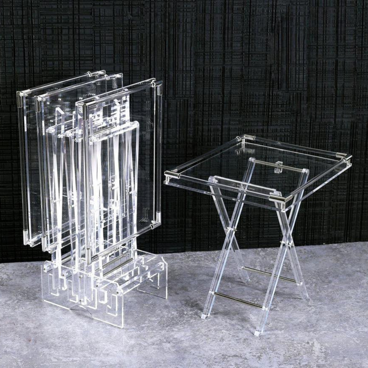 Acrylic folding table set of 4 hotsell