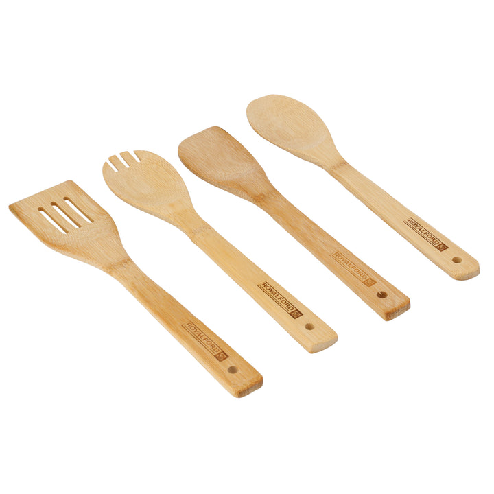 Premium Carbonized Bamboo Kitchen Tools Set - Brown 4Piece