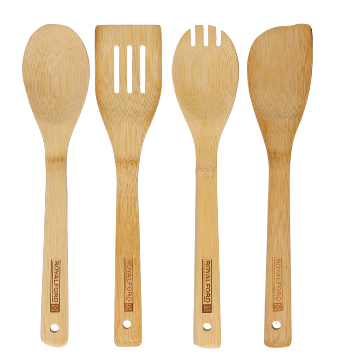 Premium Carbonized Bamboo Kitchen Tools Set - Brown 4Piece