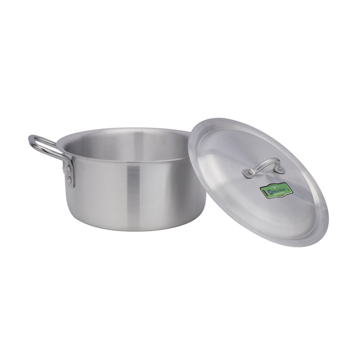 Professional Aluminium Mega Pot Set - 10 Pcs, Large Sizes Ideal for Big Families (41, 38, 34 32, 29cm)  ISO 9001 Certified