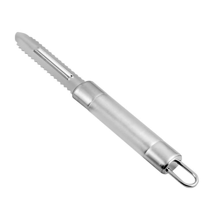 Professional Stainless-Steel Peeler with Serrated Edges and Ergonomic Handle