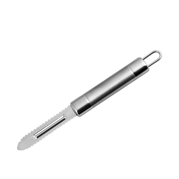 Professional Stainless-Steel Peeler with Serrated Edges and Ergonomic Handle