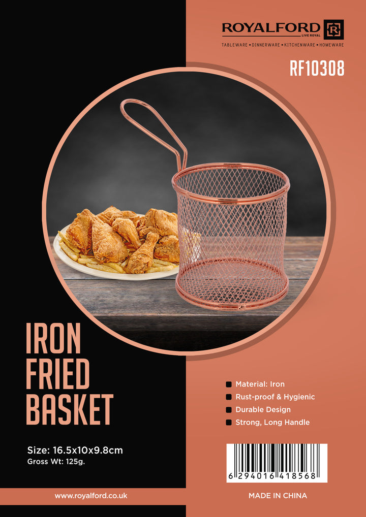 Iron Fried Basket, Strong and Long Handle 16.5X10X9.8CM