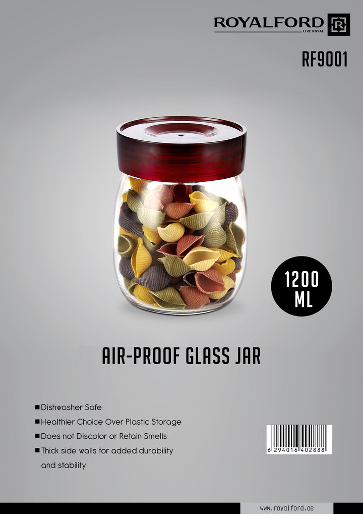 Air-Proof Glass Jar – Round Shaped 1200Ml