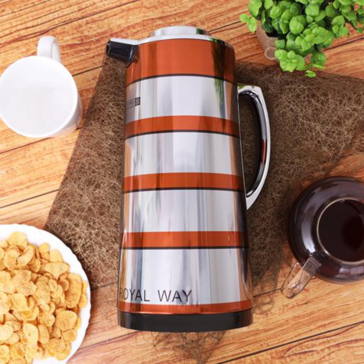 1.6L Golden Figured Vacuum Flask - Portable Insulated Thermos Hot-Cold