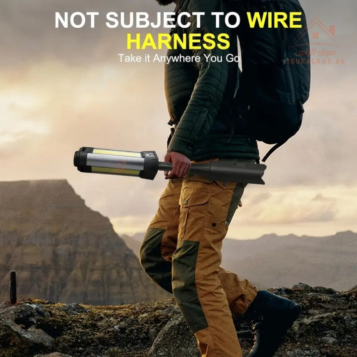 Rechargeable Camping Light3 Torch | 6000mAh LED Tripod Lamp | Adjustable Folding Design | 3 Brightness Modes | Up to 30 Hours Runtime - Souk Al Ras