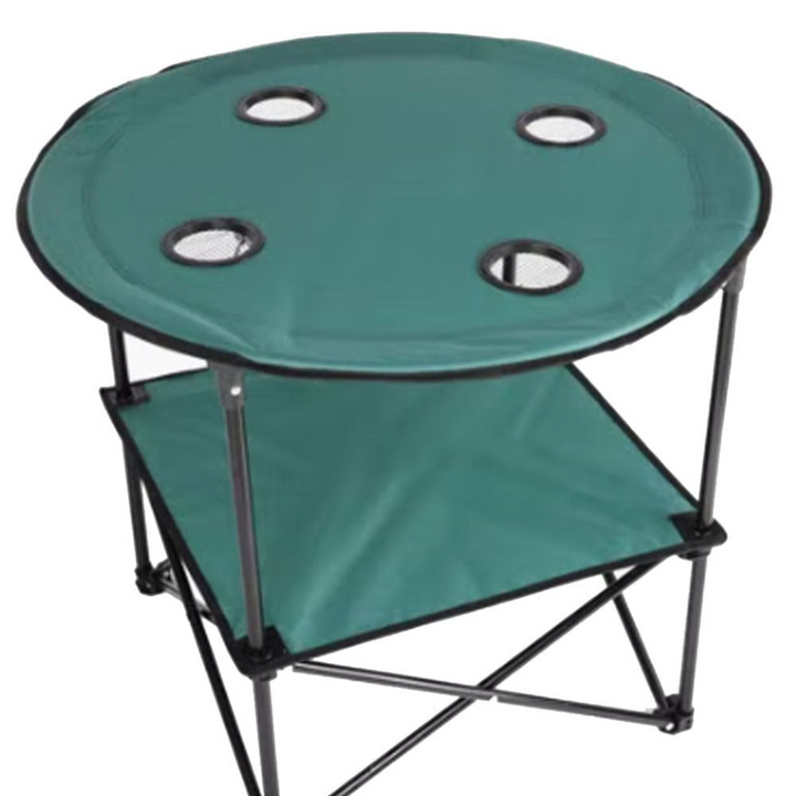 Round Camping Table - Lightweight, Portable and Foldable - Blue