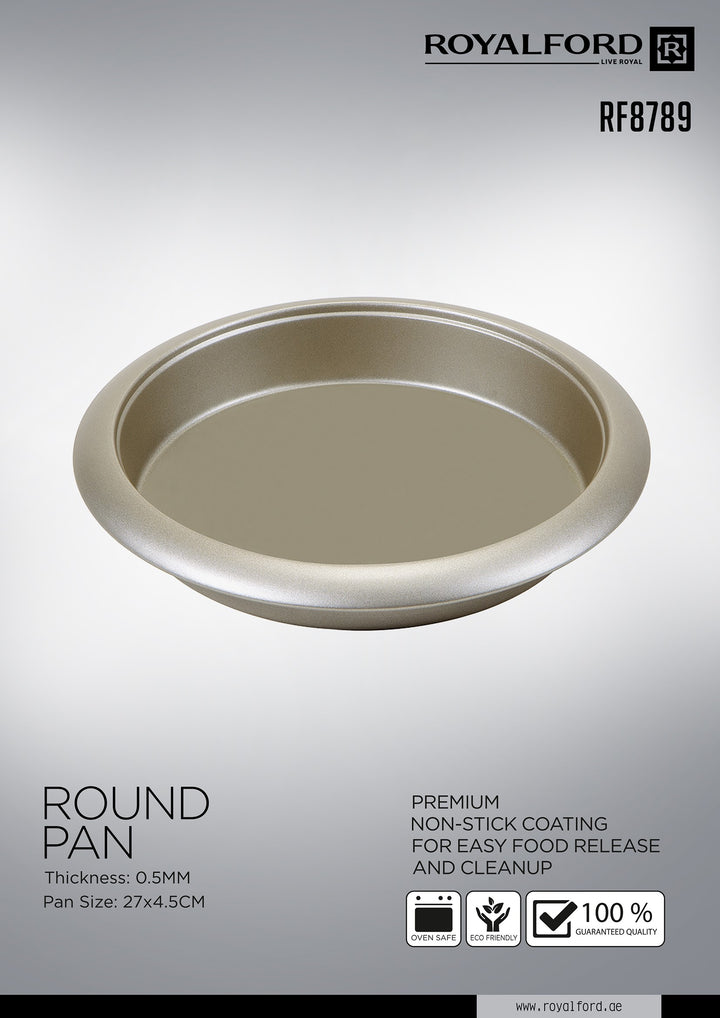 Round Pan, Tray - Non-Stick Pizza Baking Pan 27cm